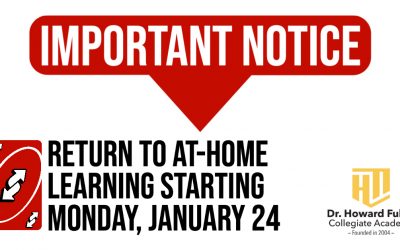 NOTICE: Return to At-Home Learning on Monday, January 24